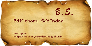 Báthory Sándor névjegykártya