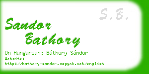 sandor bathory business card